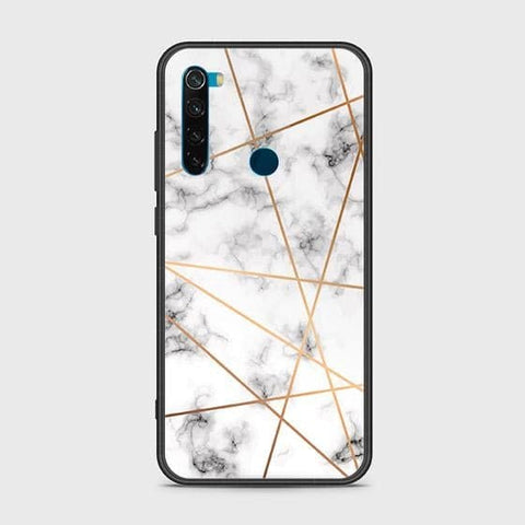 Xiaomi Redmi Note 8 Cover - White Marble Series 2 - HQ Ultra Shine Premium Infinity Glass Soft Silicon Borders Case