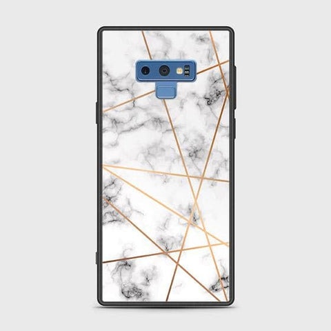 Samsung Galaxy Note 9 Cover - White Marble Series 2 - HQ Ultra Shine Premium Infinity Glass Soft Silicon Borders Case