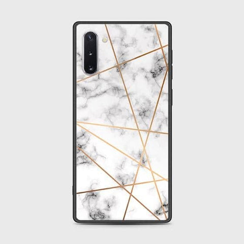 Samsung Galaxy Note 10 Cover - White Marble Series 2 - HQ Ultra Shine Premium Infinity Glass Soft Silicon Borders Case