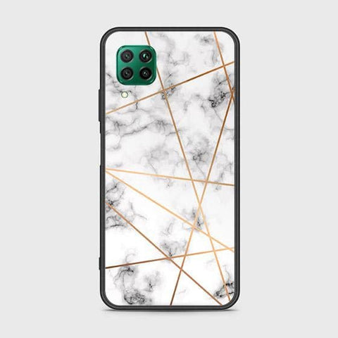 Huawei P40 Lite Cover - White Marble Series 2 - HQ Ultra Shine Premium Infinity Glass Soft Silicon Borders Case