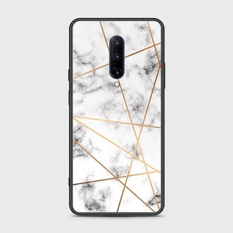 OnePlus 7 Pro Cover - White Marble Series 2 - HQ Ultra Shine Premium Infinity Glass Soft Silicon Borders Case