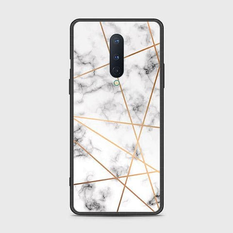 OnePlus 8 4G Cover - White Marble Series 2 - HQ Ultra Shine Premium Infinity Glass Soft Silicon Borders Case