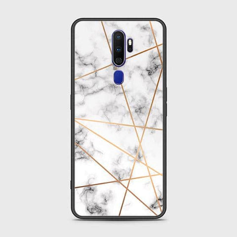 Oppo A5 2020 Cover - White Marble Series 2 - HQ Ultra Shine Premium Infinity Glass Soft Silicon Borders Case