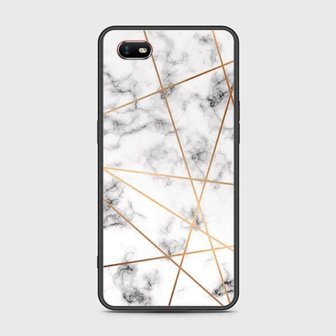 Oppo A1k Cover - White Marble Series 2 - HQ Ultra Shine Premium Infinity Glass Soft Silicon Borders Case