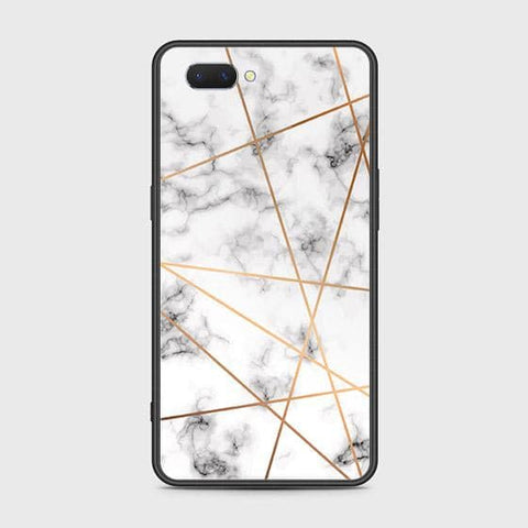 Oppo A3s Cover - White Marble Series 2 - HQ Ultra Shine Premium Infinity Glass Soft Silicon Borders Case