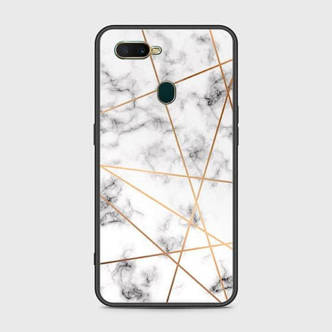 Oppo A12 Cover - White Marble Series 2 - HQ Ultra Shine Premium Infinity Glass Soft Silicon Borders Case