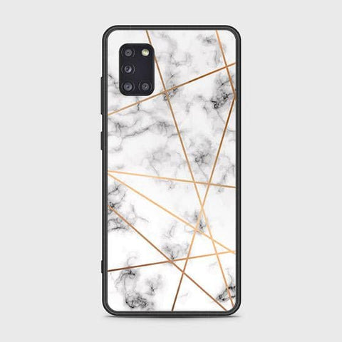 Samsung Galaxy A31 Cover - White Marble Series 2 - HQ Ultra Shine Premium Infinity Glass Soft Silicon Borders Case