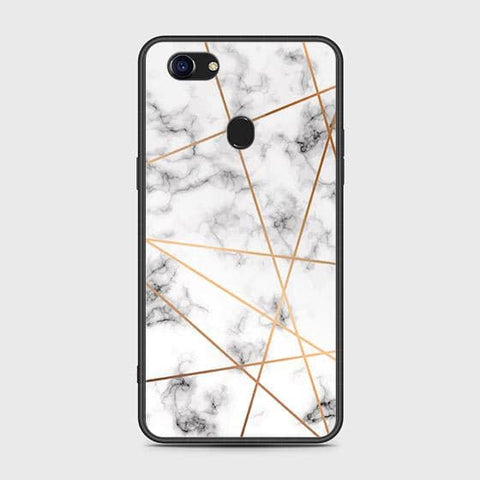 Oppo F5 Cover - White Marble Series 2 - HQ Ultra Shine Premium Infinity Glass Soft Silicon Borders Case