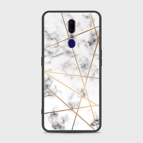 Oppo F11 Cover - White Marble Series 2 - HQ Ultra Shine Premium Infinity Glass Soft Silicon Borders Case