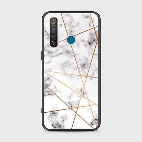 Realme 5 Pro Cover - White Marble Series 2 - HQ Ultra Shine Premium Infinity Glass Soft Silicon Borders Case