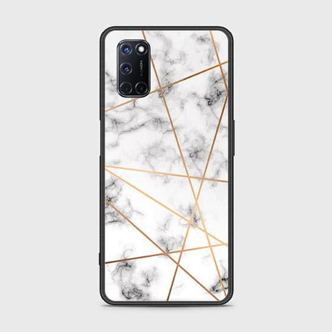 Oppo A52 Cover - White Marble Series 2 - HQ Ultra Shine Premium Infinity Glass Soft Silicon Borders Case