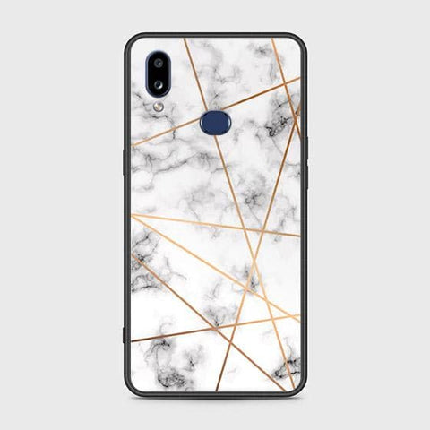 Samsung Galaxy A10s Cover - White Marble Series 2 - HQ Ultra Shine Premium Infinity Glass Soft Silicon Borders Case