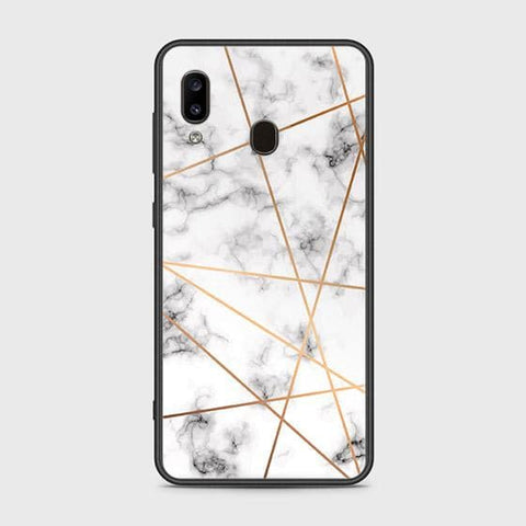 Samsung Galaxy A30 Cover - White Marble Series 2 - HQ Ultra Shine Premium Infinity Glass Soft Silicon Borders Case