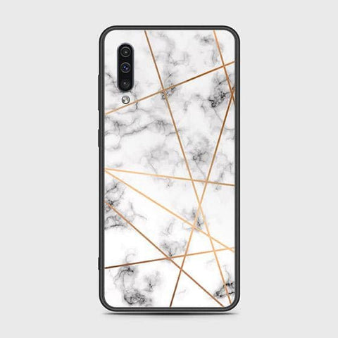 Samsung Galaxy A30s Cover - White Marble Series 2 - HQ Ultra Shine Premium Infinity Glass Soft Silicon Borders Case