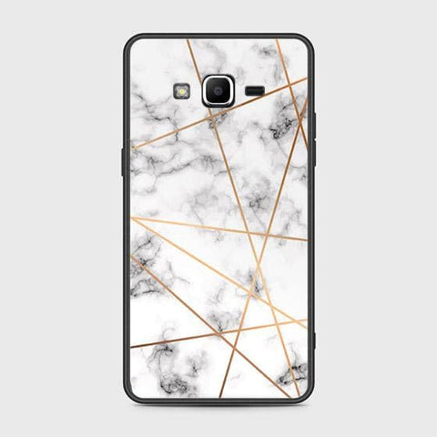 Samsung Galaxy J2 Prime Cover - White Marble Series 2 - HQ Ultra Shine Premium Infinity Glass Soft Silicon Borders Case