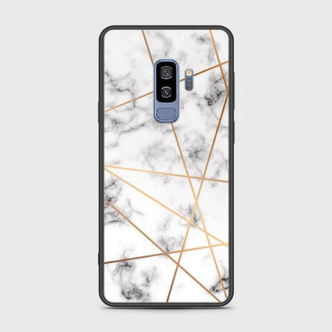 Samsung Galaxy S9 Plus Cover - White Marble Series 2 - HQ Ultra Shine Premium Infinity Glass Soft Silicon Borders Case