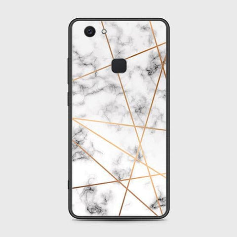 Vivo V7 Plus Cover - White Marble Series 2 - HQ Ultra Shine Premium Infinity Glass Soft Silicon Borders Case