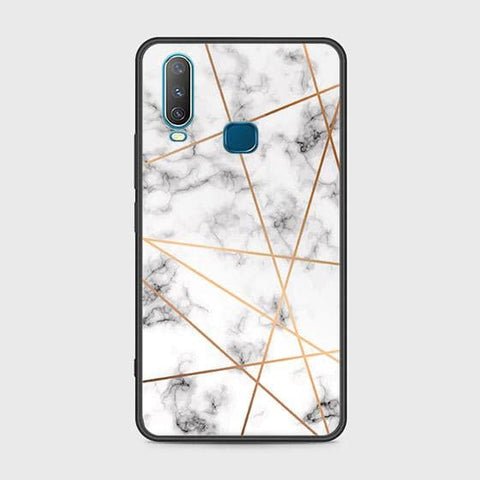 Vivo Y12 Cover - White Marble Series 2 - HQ Ultra Shine Premium Infinity Glass Soft Silicon Borders Case