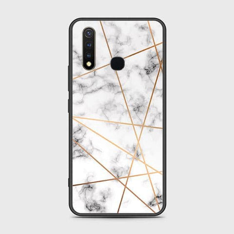 Vivo Y19 Cover - White Marble Series 2 - HQ Ultra Shine Premium Infinity Glass Soft Silicon Borders Case