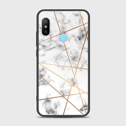 Xiaomi Redmi 6 Pro Cover - White Marble Series 2 - HQ Ultra Shine Premium Infinity Glass Soft Silicon Borders Case