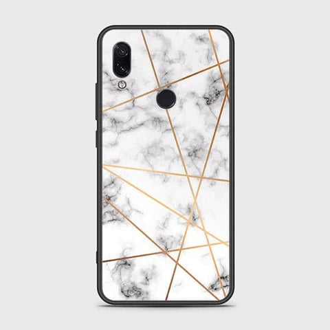 Xiaomi Redmi Note 7 Cover - White Marble Series 2 - HQ Ultra Shine Premium Infinity Glass Soft Silicon Borders Case