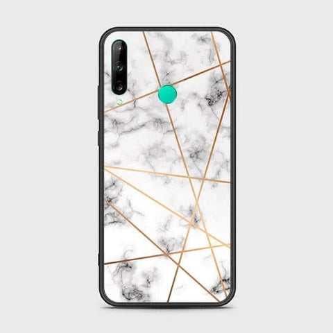 Huawei P40 lite E Cover - White Marble Series 2 - HQ Ultra Shine Premium Infinity Glass Soft Silicon Borders Case