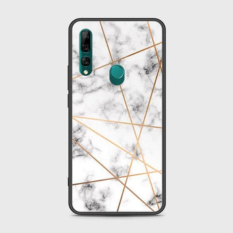 Huawei Y9 Prime 2019 Cover - White Marble Series 2 - HQ Ultra Shine Premium Infinity Glass Soft Silicon Borders Case