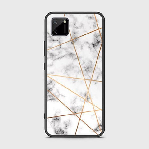 Realme C11 Cover - White Marble Series 2 - HQ Ultra Shine Premium Infinity Glass Soft Silicon Borders Case