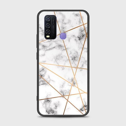 Vivo Y30 Cover - White Marble Series 2 - HQ Ultra Shine Premium Infinity Glass Soft Silicon Borders Case