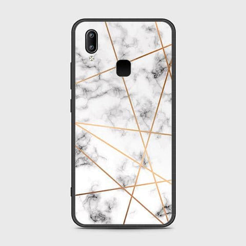 Vivo Y91 Cover - White Marble Series 2 - HQ Ultra Shine Premium Infinity Glass Soft Silicon Borders Case