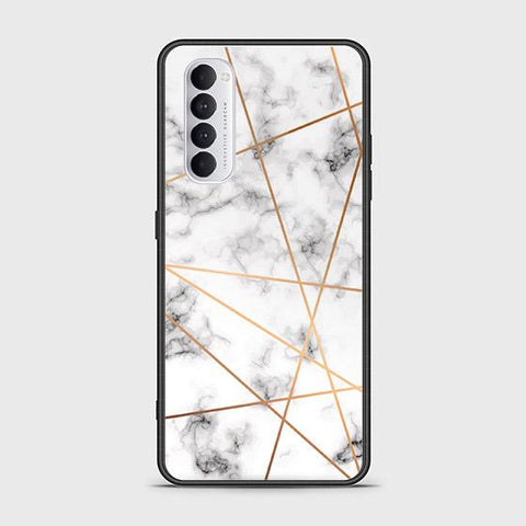 Oppo Reno 4 Pro Cover - White Marble Series 2 - HQ Ultra Shine Premium Infinity Glass Soft Silicon Borders Case