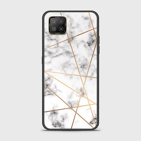 Oppo F17 Cover - White Marble Series 2 - HQ Ultra Shine Premium Infinity Glass Soft Silicon Borders Case