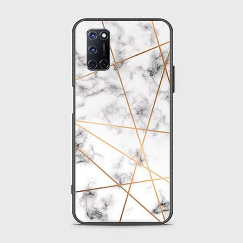 Oppo A92 Cover - White Marble Series 2 - HQ Ultra Shine Premium Infinity Glass Soft Silicon Borders Case