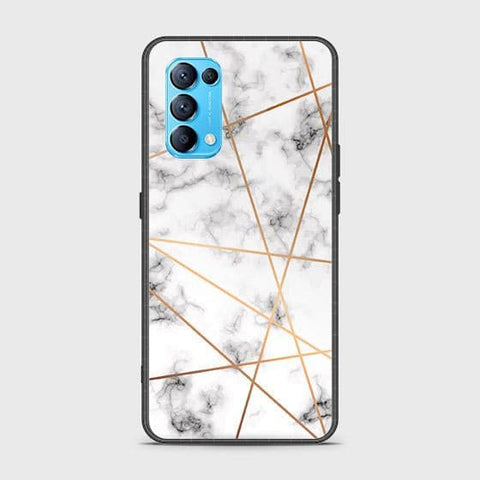 Oppo Reno 5 5G Cover - White Marble Series 2 - HQ Ultra Shine Premium Infinity Glass Soft Silicon Borders Case