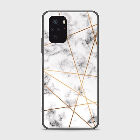 Xiaomi Redmi Note 10S Cover - White Marble Series 2 - HQ Ultra Shine Premium Infinity Glass Soft Silicon Borders Case