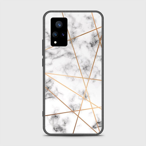 Vivo V21 Cover - White Marble Series 2 - HQ Ultra Shine Premium Infinity Glass Soft Silicon Borders Case