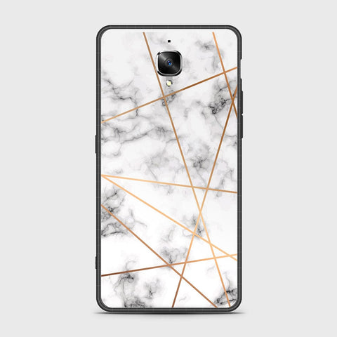 OnePlus 3 Cover- White Marble Series 2 - HQ Ultra Shine Premium Infinity Glass Soft Silicon Borders Case