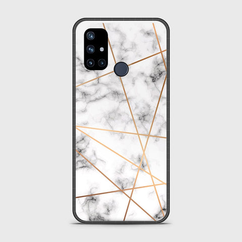 OnePlus Nord N10 5G Cover- White Marble Series 2 - HQ Ultra Shine Premium Infinity Glass Soft Silicon Borders Case