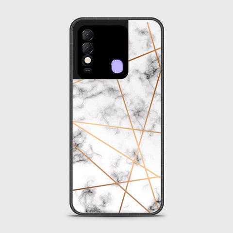 Tecno Spark 8 Cover- White Marble Series 2 - HQ Ultra Shine Premium Infinity Glass Soft Silicon Borders Case