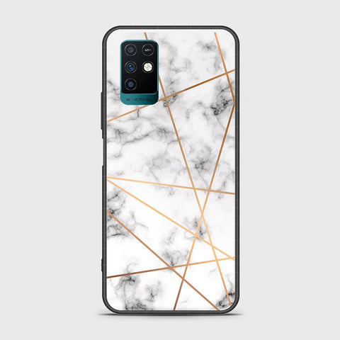 Infinix Note 10 Cover- White Marble Series 2 - HQ Ultra Shine Premium Infinity Glass Soft Silicon Borders Case