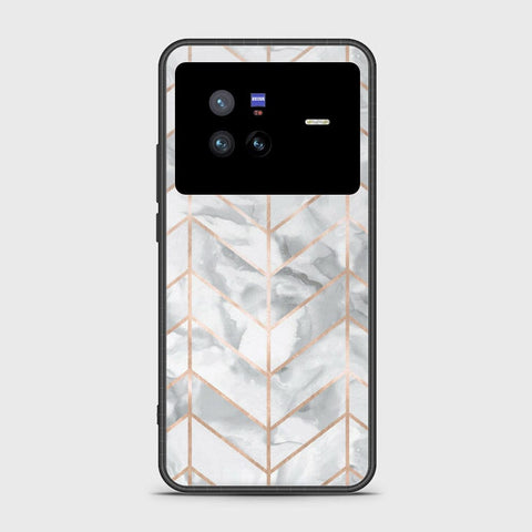 Vivo X80 Cover- White Marble Series 2 - HQ Ultra Shine Premium Infinity Glass Soft Silicon Borders Case