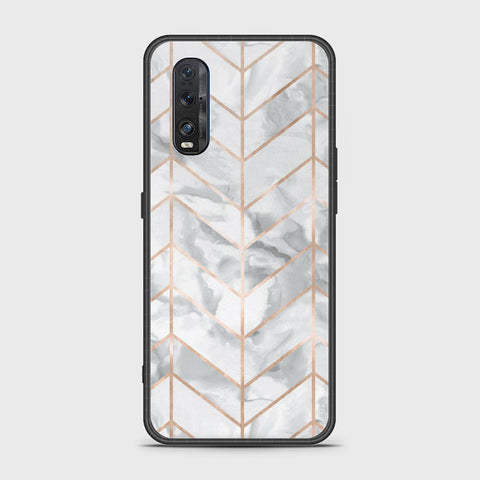 Oppo Find X2 Cover- White Marble Series 2 - HQ Ultra Shine Premium Infinity Glass Soft Silicon Borders Case