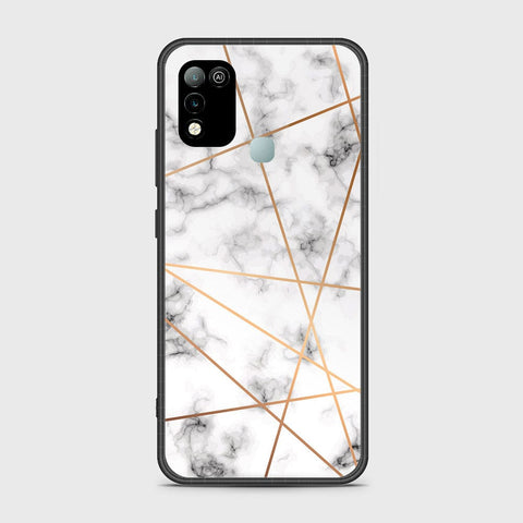 Infinix Hot 10 Play Cover- White Marble Series 2 - HQ Ultra Shine Premium Infinity Glass Soft Silicon Borders Case