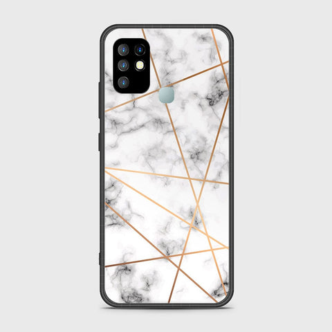 Infinix Hot 10 Cover- White Marble Series 2 - HQ Ultra Shine Premium Infinity Glass Soft Silicon Borders Case