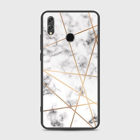 Huawei Honor 8X Cover - White Marble Series 2 - HQ Ultra Shine Premium Infinity Glass Soft Silicon Borders Case