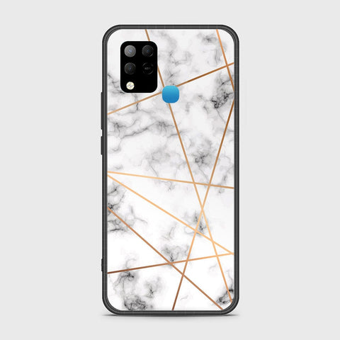 Infinix Hot 10s Cover- White Marble Series 2 - HQ Ultra Shine Premium Infinity Glass Soft Silicon Borders Case