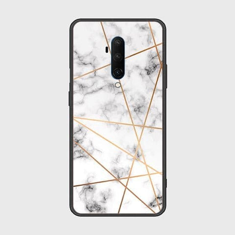 OnePlus 7T Pro Cover - White Marble Series 2 - HQ Ultra Shine Premium Infinity Glass Soft Silicon Borders Case