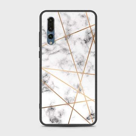 Huawei P20 Pro Cover - White Marble Series 2 - HQ Ultra Shine Premium Infinity Glass Soft Silicon Borders Case