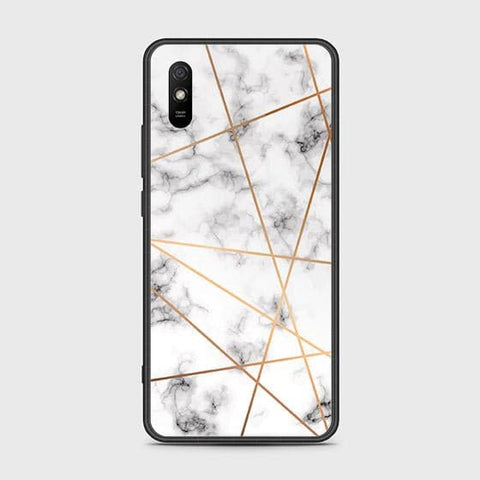 Xiaomi Redmi 9A Cover - White Marble Series 2 - HQ Ultra Shine Premium Infinity Glass Soft Silicon Borders Case