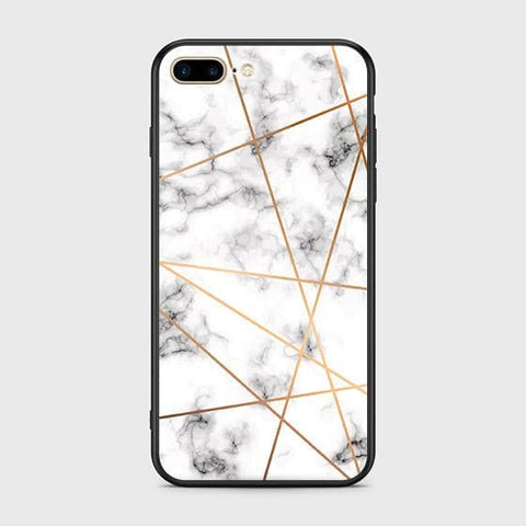 iPhone 7 Plus Cover - White Marble Series 2 - HQ Ultra Shine Premium Infinity Glass Soft Silicon Borders Case